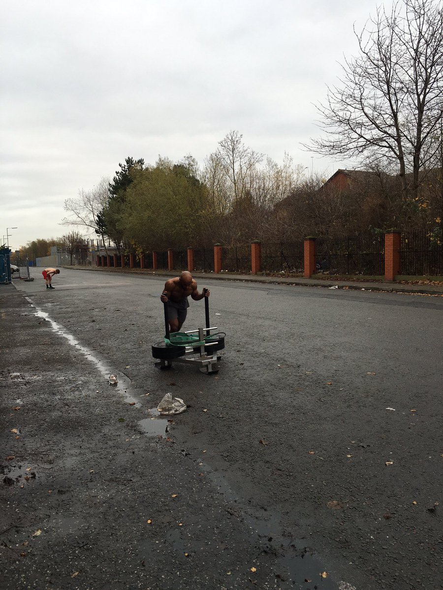 survivalthrough's tweet photo. Pull/Push sled work, Coach Taur &amp; Tommy https://t.co/ddDteiJIZl