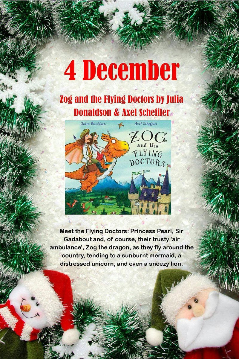 RBWM_Libraries's tweet photo. For day 4 of our #BookAdvertCalendar why not go exploring with #JuliaDonaldson's famous #dragon #Zog and his flying doctors! #25DaysOfBooks https://t.co/KY6VP4TPgq