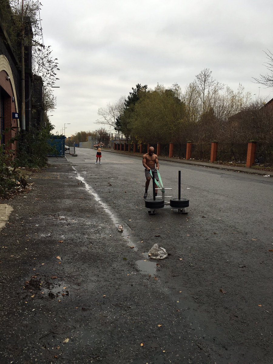 survivalthrough's tweet photo. Pull/Push sled work, Coach Taur &amp; Tommy https://t.co/zk9gWKYFHt