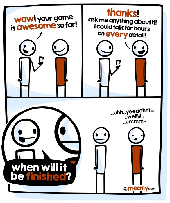 MetArenaGG's tweet photo. The ONE question you can't answer about your #GameDev!... O.o

#IndieDev #IndieGame #theMeatly #comics #DevHumor via @theMeatly https://t.co/T23ciSMa94
