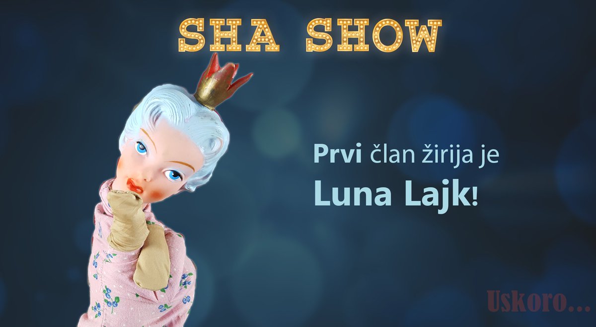 shashows's tweet photo. Zahvaljujući glasovima publike, prvi član žirija je popularna starleta, Luna Lajk. Luna vam šalje vreli poljubac žene pauka. :* #shashow https://t.co/F7zrg4isFD