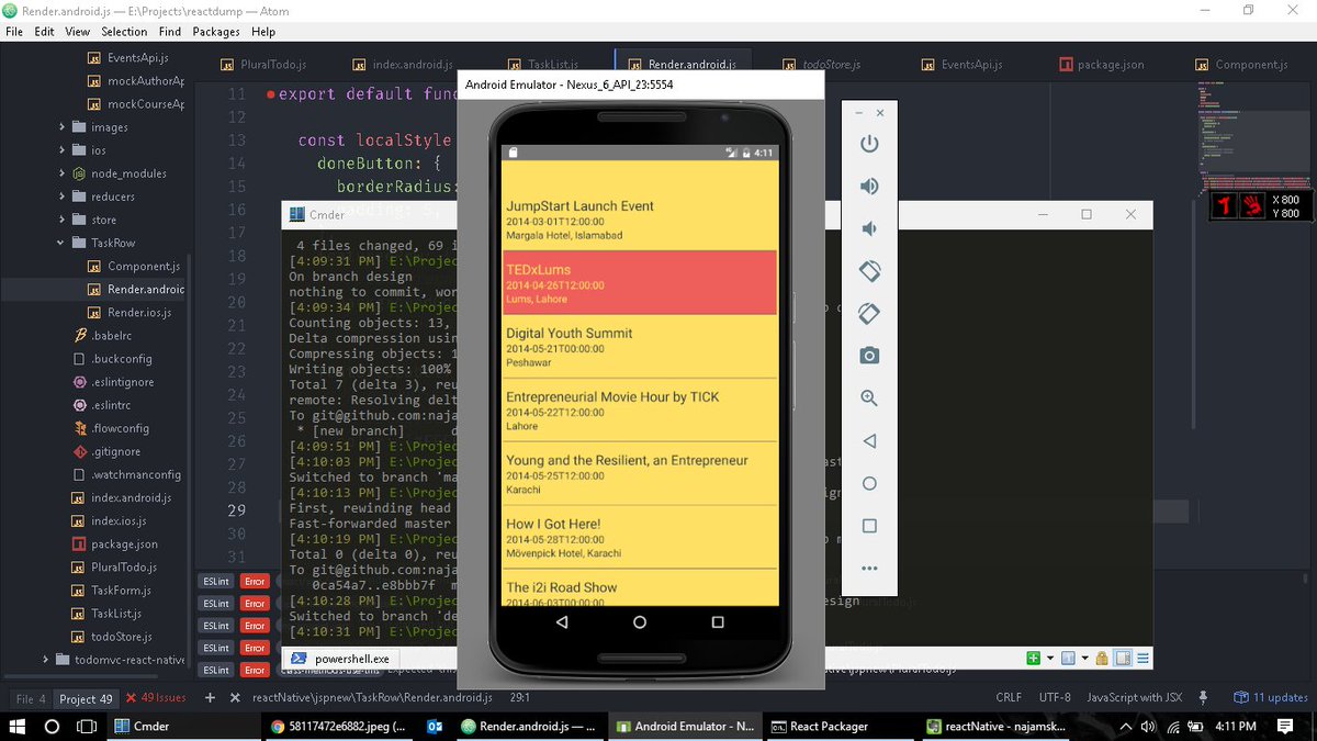 najamsikander's tweet image. playing with React Native. #weekendHacking @moftak