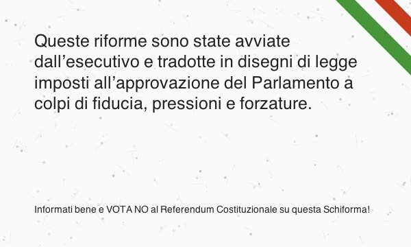 Schiforma's tweet photo. Se l'economia italiana è ferma non è certo colpa della Costituzione ma del Governo. https://t.co/696BRlbO26