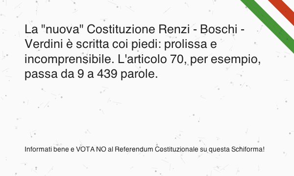 Schiforma's tweet photo. #IoDicoNO alla #RiformaCostituzionale per tanti motivi. Basta leggerla: https://t.co/J4lUvM8XhR https://t.co/uoOuvMbevj