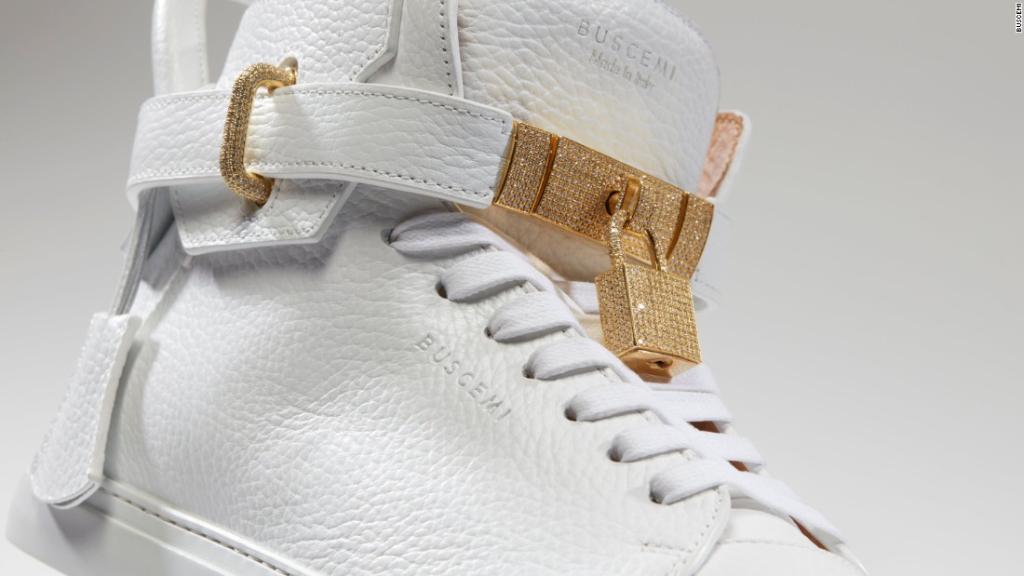 CNN's tweet photo. This one-of-a-kind pair of diamond-encrusted sneakers retails for $132,000 https://t.co/SQWMNGih82 https://t.co/FIaRyURN3G