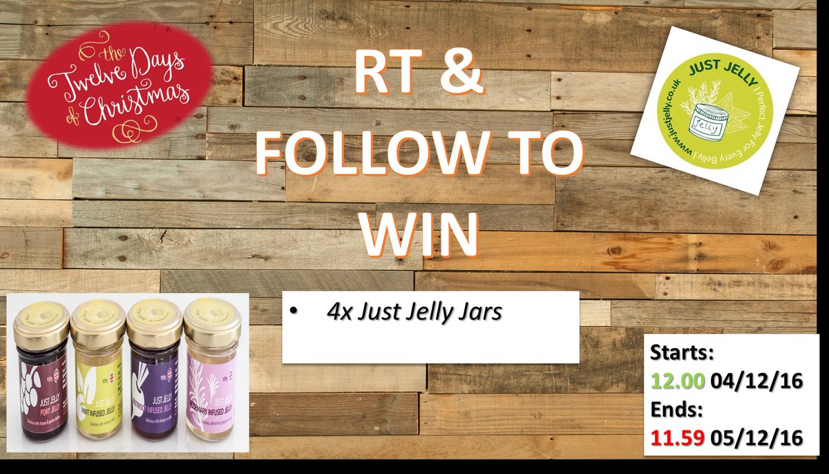 Day4 of #Christmas #comp w/ @JustJellyUK #RT &amp; #follow to #win #FREE #foodie prizes.Winner TBA 05/12 12midday #Goodluck