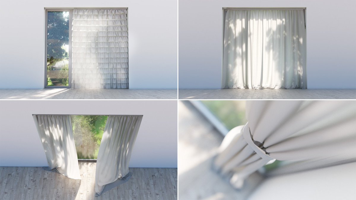 Last week we added 4 new 3D models of curtains. Get them for free :) ow.ly/e49N306N3bs