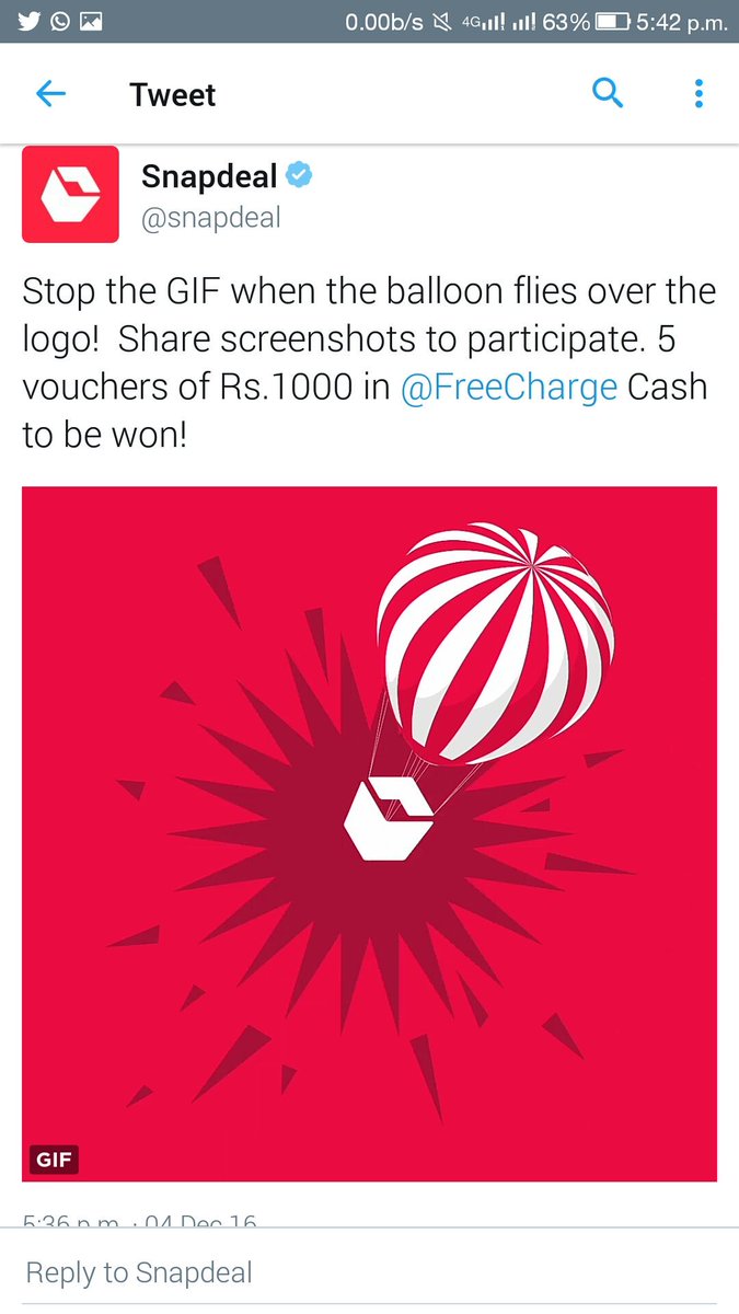 HarsshathPrabu's tweet photo. @snapdeal @FreeCharge 

Here is my Screenshot when the balloon flies over the logo
 
#UnboxCashFreeSale https://t.co/hLtRaUU4Li