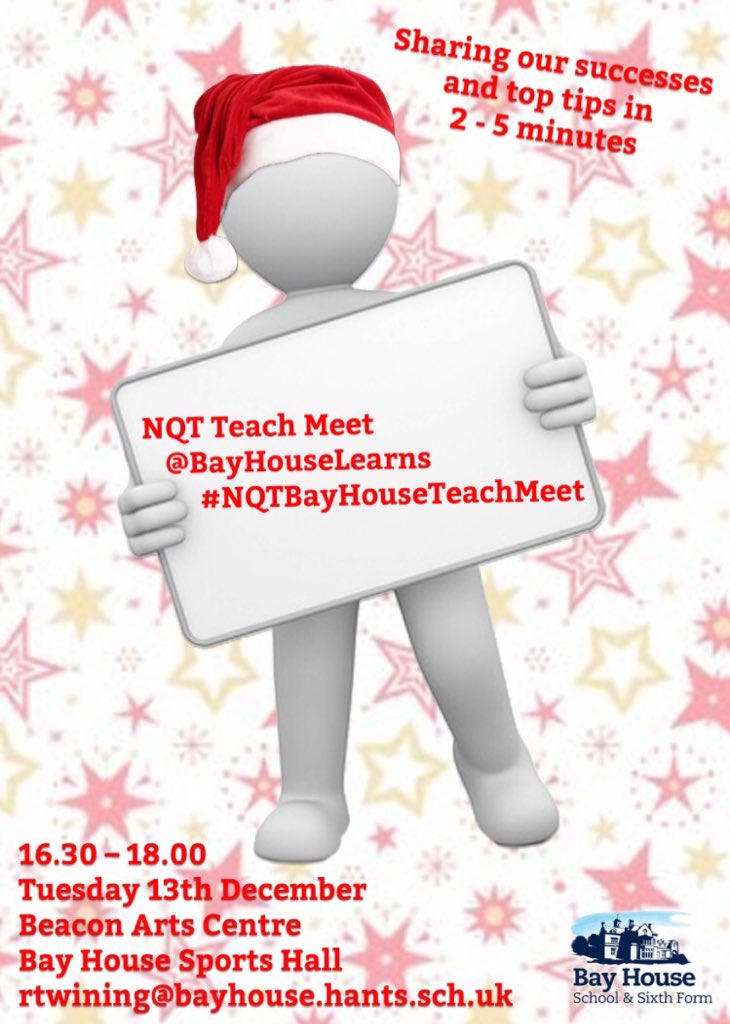 On the hunt for NQT's to present at the #NQTBayHouseTeach, all welcome please share <a href="/Bridgemary_Sch/">Bridgemary School</a> @BruneParkSchool