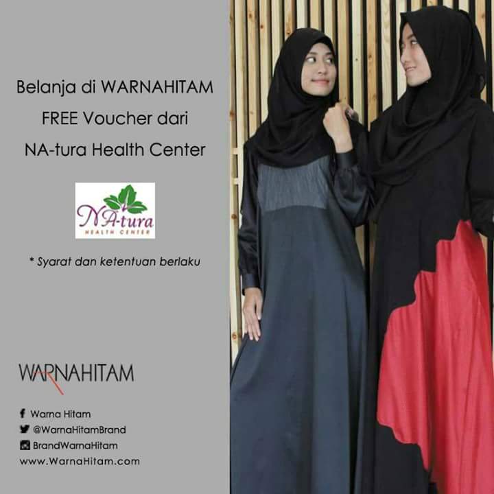 belanja di WarnaHitam , kamu bisa mendapatkan Voucher potongan harga sampai dengan 500k dari NA-tura Health centre😁