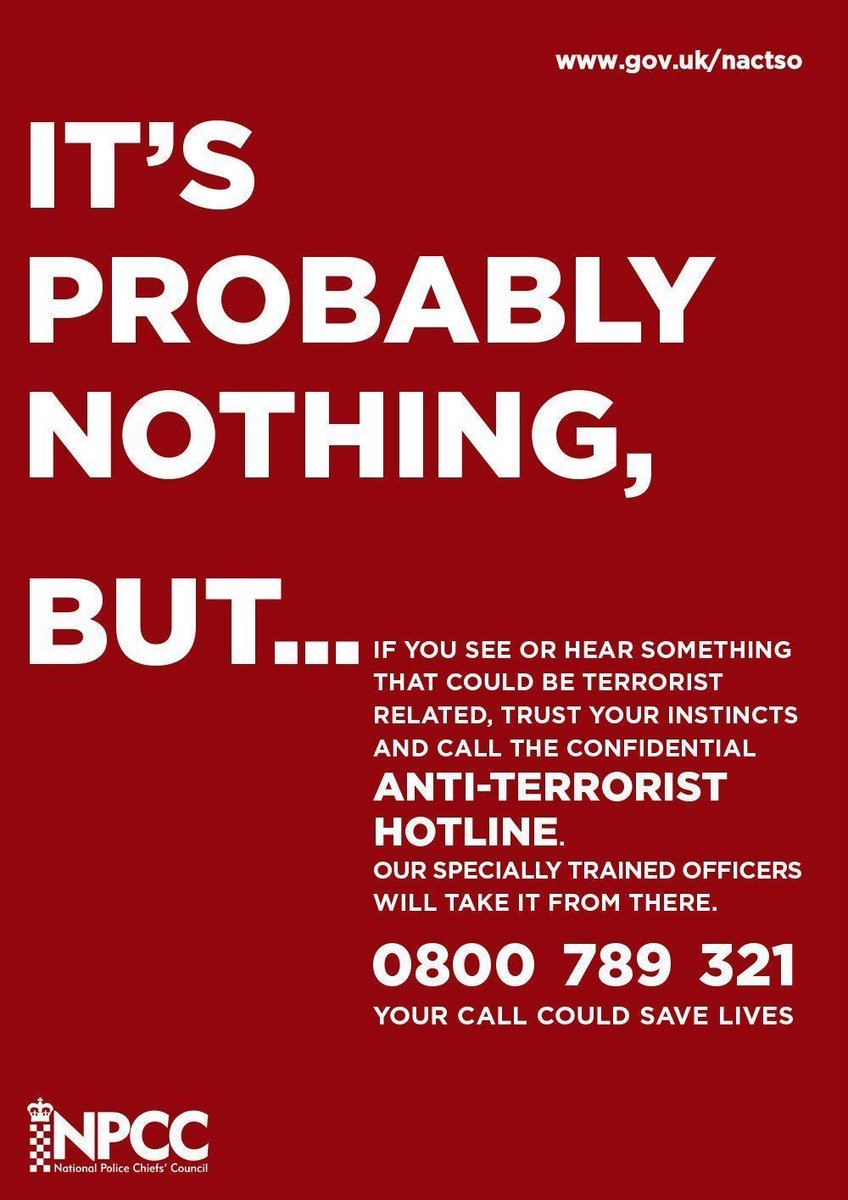 TerrorismPolice's tweet photo. Listen to your instincts or that gut feeling you have and call the #ATH 0800 78932 to speak specially trained officers about it. #CTAW2016 https://t.co/1soFpZdPnd