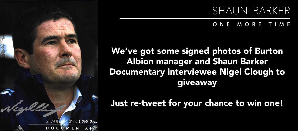 Just RT for your chance to win!

#bafc #burtonalbion #burton #dcfc #dcfcfans #DerbyCounty #NigelClough #legend  #signedphoto #giveaway