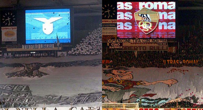romapocketit's tweet photo. #Derby #LazioRoma, coreografie e striscioni: i 100 sfottò rimasti nella storia

https://t.co/r0I2N0I2LV https://t.co/TG29Dwcymx