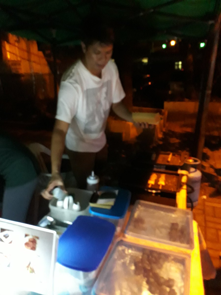 Marco_Alcon's tweet photo. Saw Kuya Ron after mass kanina, so this is what he's been doing, solid bbq tho 🍢🍖 #VGout 😭 https://t.co/q53ob858IF
