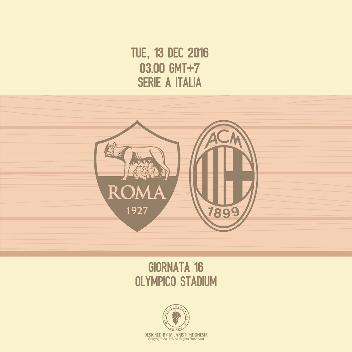 MilanistiOrId's tweet photo. #NextMatch | Gionarta 16 | AS Roma vs A.C Milan | Selasa 13/12/16 | K.O  03:00 Wib | Info Siaran Live Menyusul #ForzaMilan https://t.co/QT3GjfPVwL