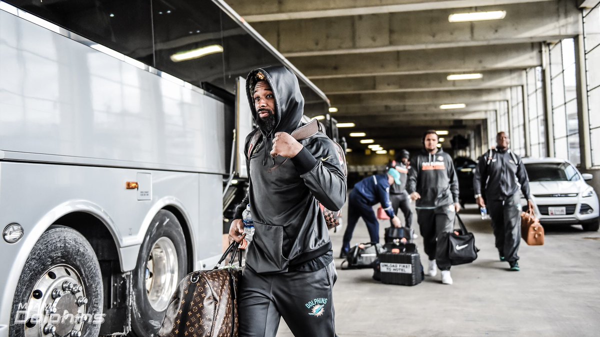 MiamiDolphins's tweet photo. Juice arriving for work. 

#FinsUp https://t.co/R5GCJBNyNj