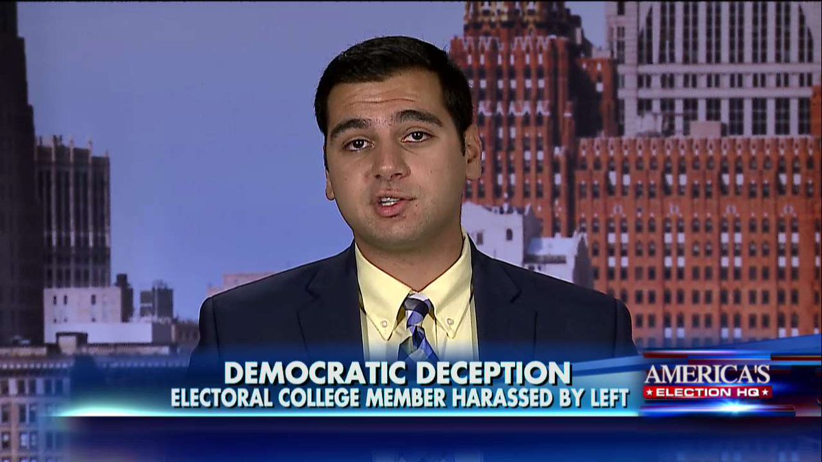 FoxNews's tweet photo. Banerian: "The Electoral College gives a voice to people in Middle America." https://t.co/tMeL6hVGJh