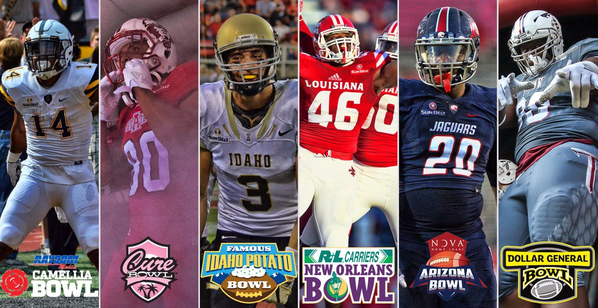 Sun Belt shatters record, sends six teams to bowl games

STORY: sunbeltsports.org/news/2016/12/4…
#FunBelt