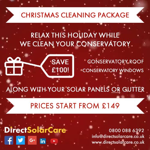 DirectSolarCare's tweet image. #brumhour
Relax this holiday while we clean your conservatory roof and windows, solar panels or gutter. Save £100
0800 088 6392