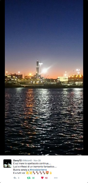 trovalalanterna's tweet photo. Eccoci per il #tlloftheweek! Ad essere eletto questa settimana è il #trovalalanterna di @Micio40 ;) complimenti e grazie mille! #genova https://t.co/H93STQok4s