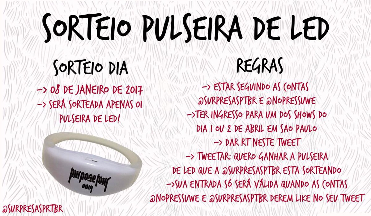 bieberonroad's tweet image. Sorteio de UMA pulseira de led para os shows de São Paulo: sigam todas as regras abaixo e boa sorte!🍀