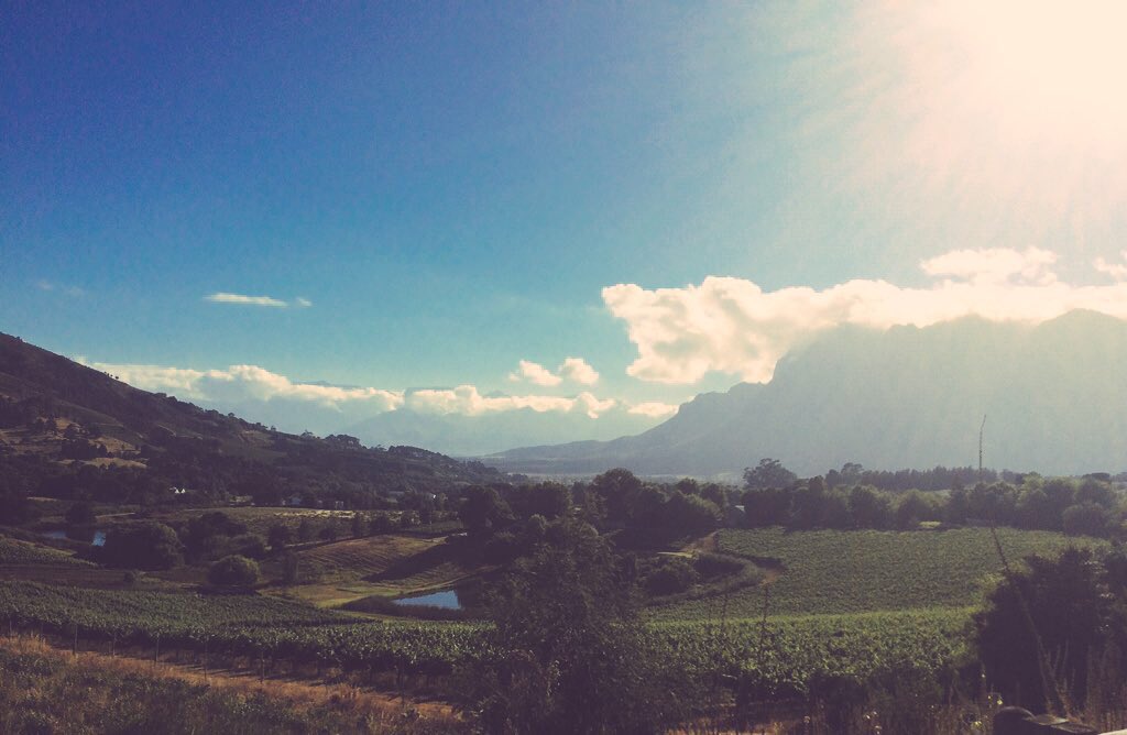 Hotchillee's tweet photo. Top of Helshoogte Pass & stunning views of the lush Stellenbosch vineyards. Stage 1 Cape Rouleur 2017 & 1st climb of #MSCT2016 2day. #CR2017 https://t.co/hBjGGzeRyE