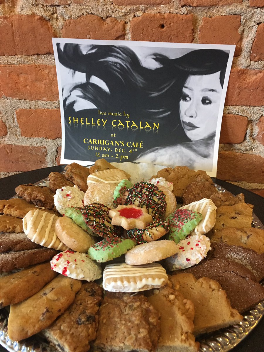 Come down to Carrigan cafe today for live music by Shelley Catalan and have a free holiday cookie!!