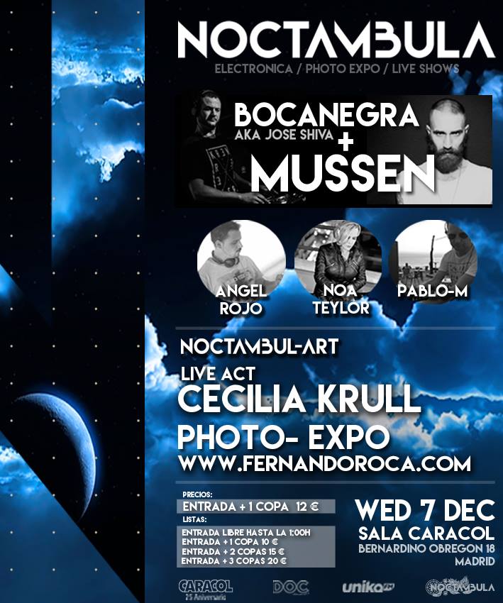 El próximo 7/12 Noctambula llega a Madrid para ofrecer una apuesta diferente dentro de la escena electrónica de la capital. Te esperamos!!