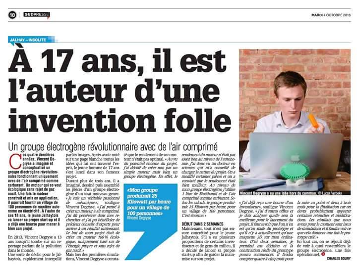 Aujourd’hui @DegryseVincent a besoin de vous pour réaliser son projet : un groupe électrogène à air comprimé ➡️ bit.ly/2gVBv5c