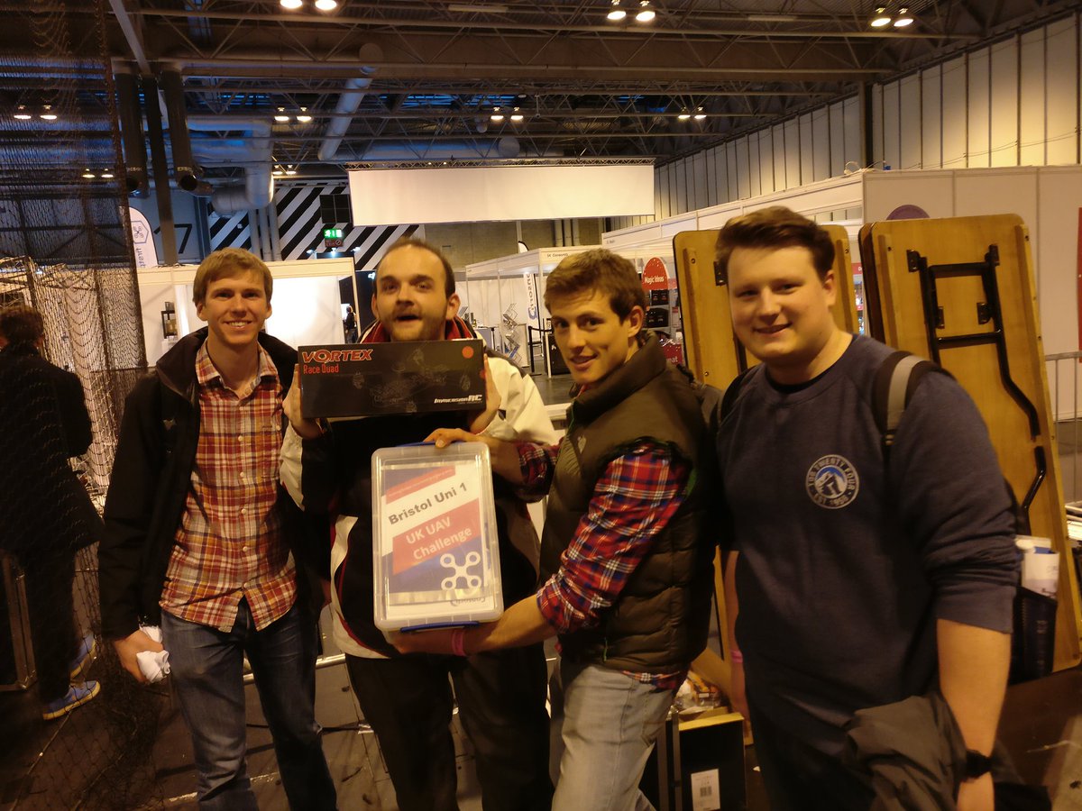 UoBrisRC's tweet photo. We have taken the prize for engineering at the #ukdroneshow. #LockedIn https://t.co/hnTH95aWBN