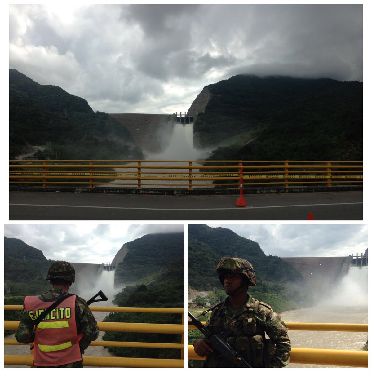 HelderGiraldo's tweet photo. Con nuestro #BILUD garantizamos la seguridad en la apertura de las compuertas del embalse #Topocoro sobre #RioSogamoso #HéroesMultimisión https://t.co/2Lw77KKamL