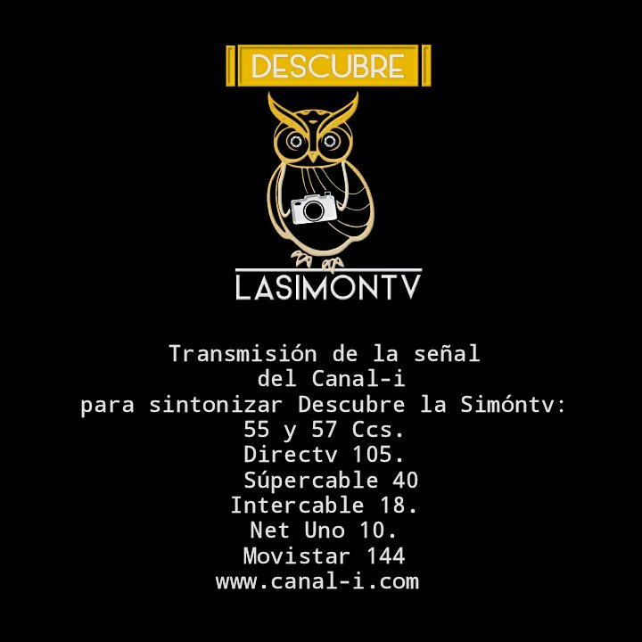 lasimontvusb's tweet photo. Comienza Descubre la SimónTV, Programa transmitido cada domingo a las 2 P.M. por Canal-i https://t.co/y4019xoyNE