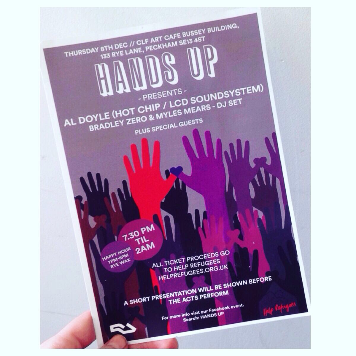 AMiAMiTY's tweet image. THURSDAY come party with @AlDoyle  of #HotChip + @BradleyZero #BradleyZero @Busseybuilding #Peckham - sales go to #helprefugees 🙌 #HANDSUP