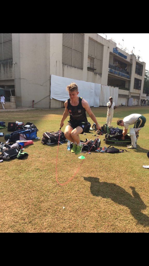 TomNightingale7's tweet photo. Great first day, met a great bunch of aspiring cricketers. Although not sure about fitness in that heat! #india https://t.co/WUdD7TJOCK