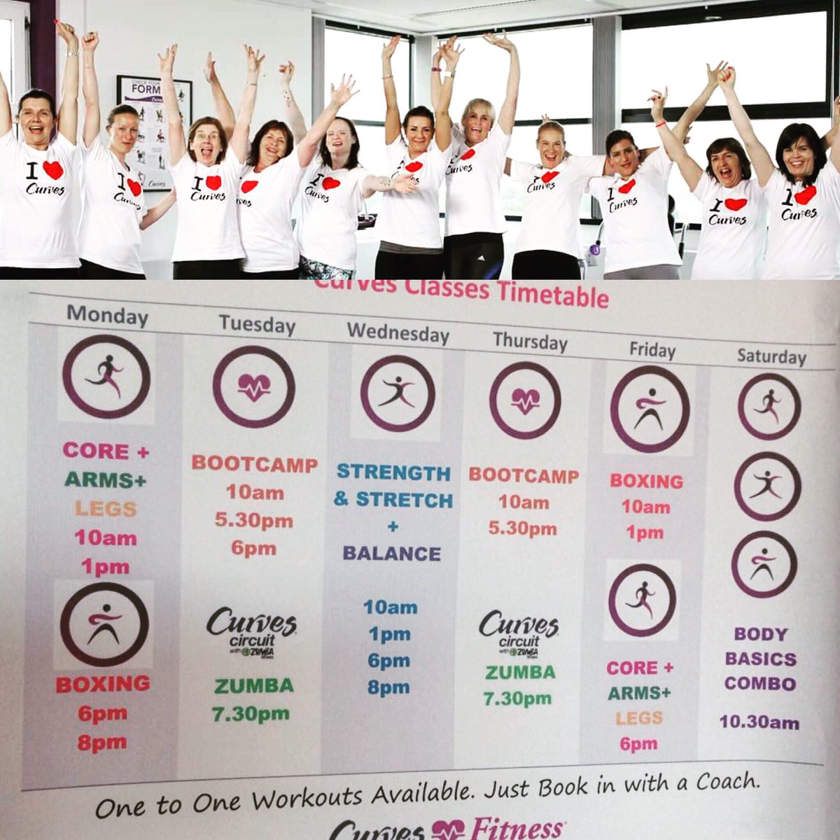 CurvesMaynooth's tweet photo. Monday Club continues tomorrow! Schedule your 3 workouts in for the week and try make one of them a Curves Class #DecemberWorkoutsAreAMust https://t.co/lft8JhBqzT
