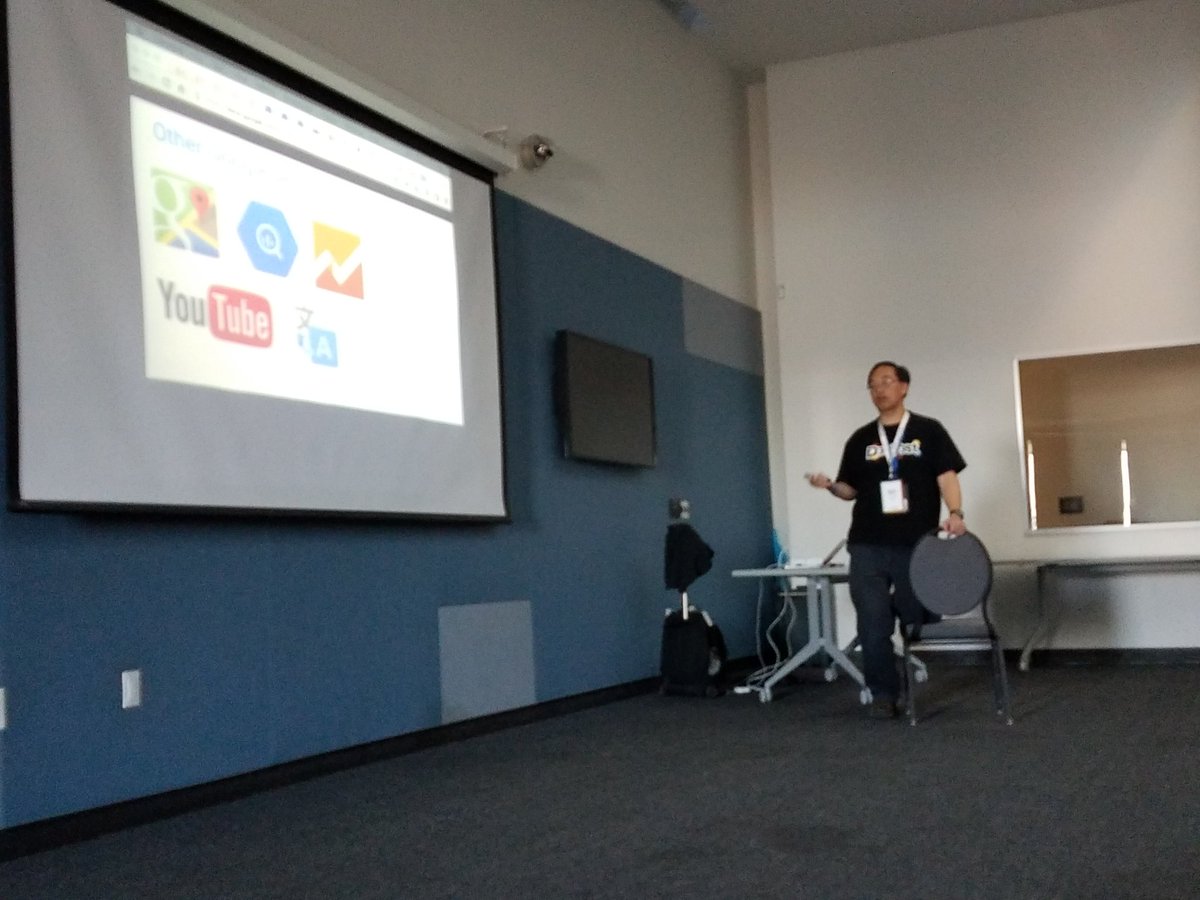 Hongily's tweet photo. Accessing G Suite/Google Apps & other Google services with JavaScript by @wescpy at #gdgla #DevFest16 https://t.co/9djrqKglxQ