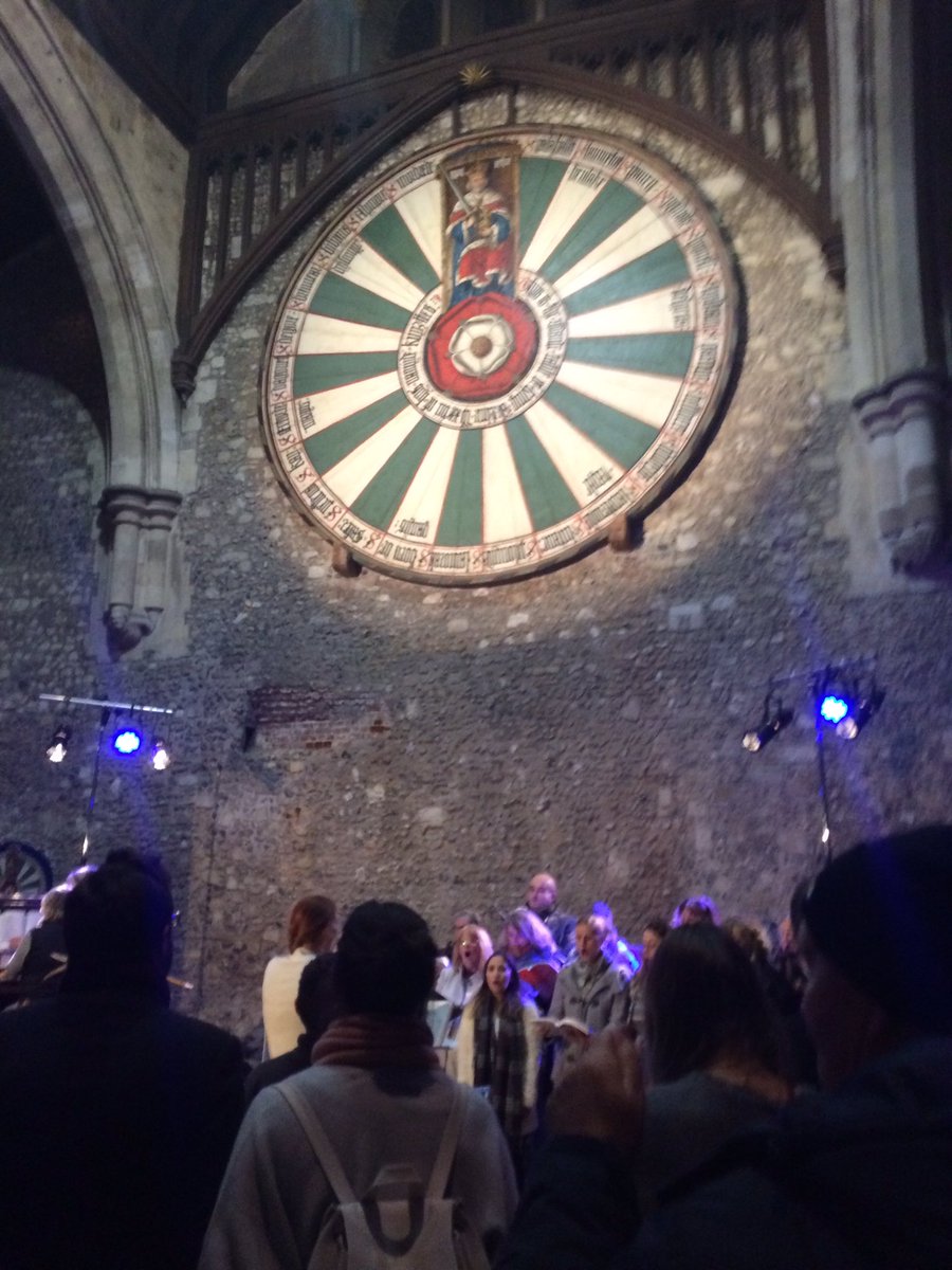 MillySell's tweet photo. At Winchester Great Hall for #woollyhatfair '2 turtle doves' - brilliant fun! &amp; choir were excellent https://t.co/afU9TScMz3