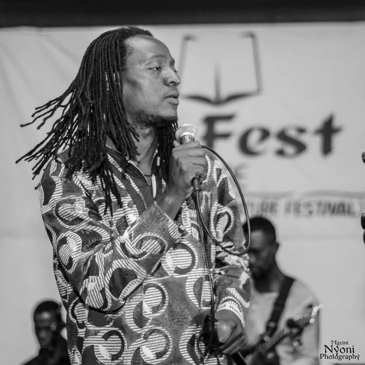 MightySoundsPro's tweet photo. Mannex performing with the #Reggae band Transit Crew during the @LitFest_Harare after-party last night at Theatre in the Park #Harare https://t.co/opZZ072n2r