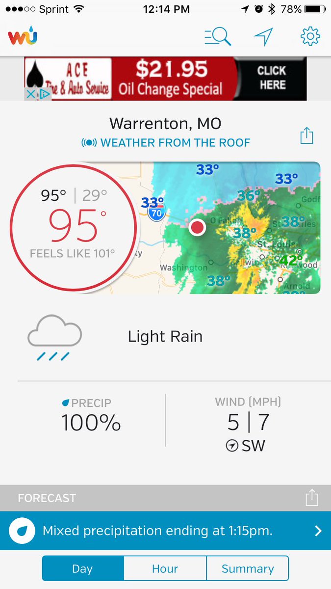 Tgood1413's tweet photo. Is there a fire at the weather station in Warrenton?  Something's askew. https://t.co/K16Z3XOL09