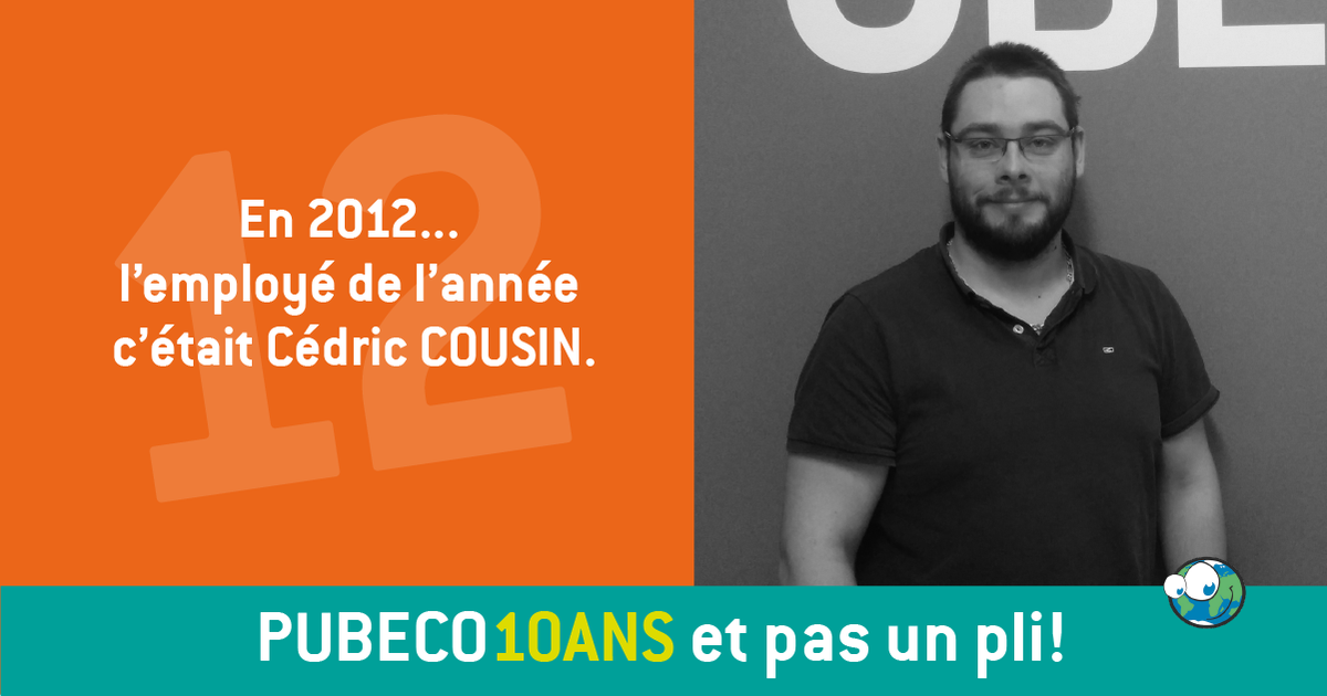 pubeco's tweet photo. En 2012, l’employé de l’année, c’était Cédric Cousin !
#Pubeco10ans #Pubeco10AnsEtPasUnPli #Employé #VieDEntreprise #RH #Recrutement https://t.co/ColKZM3qLq