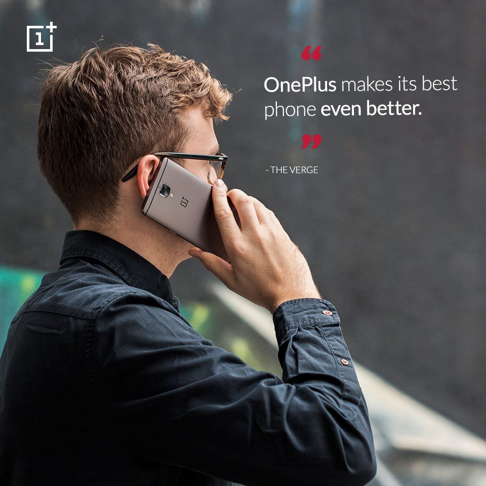 oneplus's tweet photo. "OnePlus makes its best phone even better." @verge had a lot to say about the #OnePlus3T. Read their review now! https://t.co/YHn9b0zI9g https://t.co/JDW6wj5Vfb