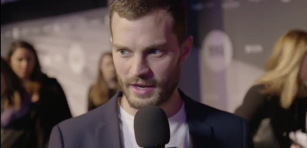 BIFA_film's tweet photo. #JamieDornan being interviewed on the #blackcarpet right now! https://t.co/6Vd9o9bYMa https://t.co/S75bPpvdQn