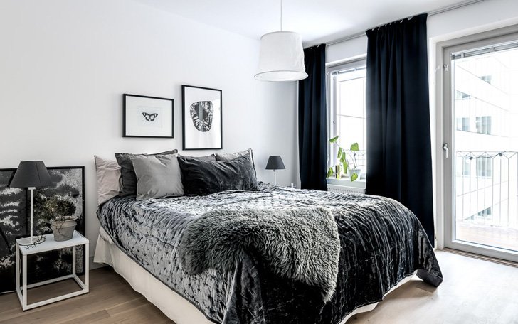 #design #decor #interior #apartment #black #white #Sweden #Scandinavian #bedroom See more at ideasandhomes.com