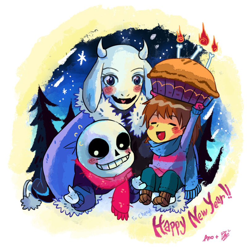 asriel_Good's tweet photo. //But before I go, here are some Undertale Christmas and New Year pictures https://t.co/wgibk0b23y
