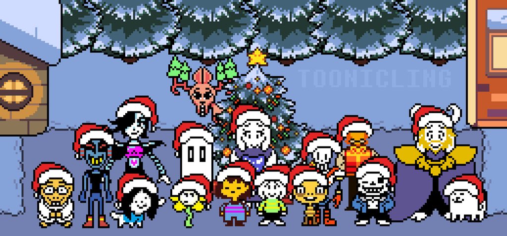 asriel_Good's tweet photo. //But before I go, here are some Undertale Christmas and New Year pictures https://t.co/wgibk0b23y