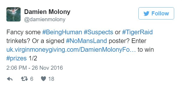 DMolonyForum's tweet photo. Don't miss out on the #MMMPrizeDraw! #GiveFive to 2 great causes &amp; WIN an EPIC @damienmolony PRIZE! Closes MIDNIGHT! https://t.co/Sbb7sQIq3k https://t.co/myfQRQwFEX