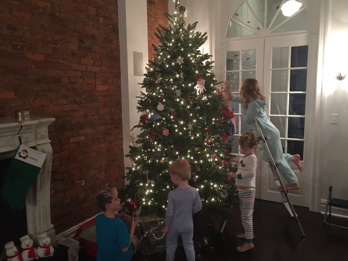 JimGaffigan's tweet photo. My kids are getting in the holiday spirit by decorating the tree and yelling at each other. #Traditions #yelling #coalinstocking https://t.co/PCvKCuihuz