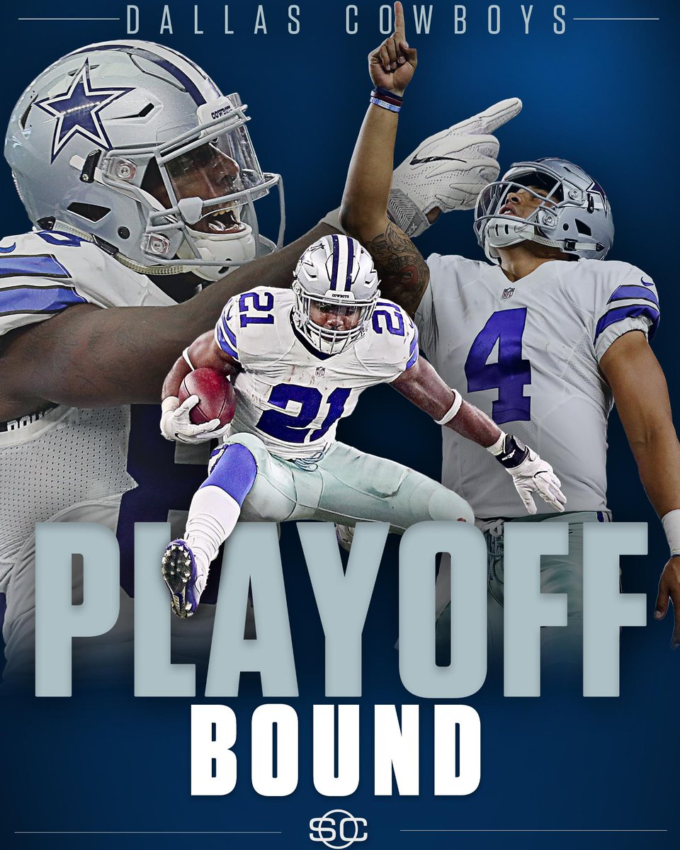 SportsCenter's tweet photo. With the Redskins loss, the Cowboys are in the playoffs. https://t.co/V1iAKwycAU