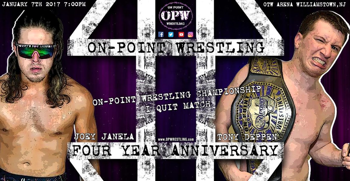 OnPointWrestlin's tweet photo. Due too what transpired last night - January 7th at #OPW4 (c) @Tony_Deppen defends the title vs @JANELABABY in a " I QUIT" Match #WWETLC https://t.co/sGjIKnBVGa