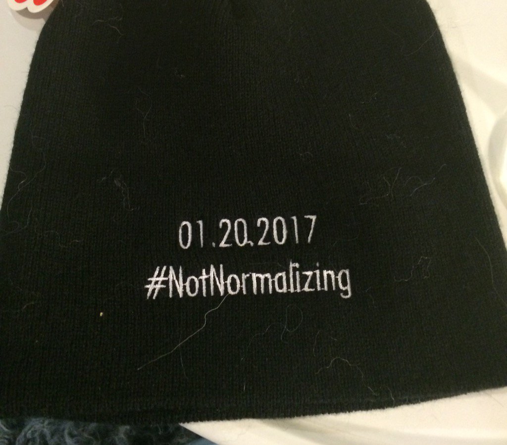 MissWit's tweet photo. I've got my dissent to keep me warm... #notnormalizing #TheRealDonaldTrump #idiot https://t.co/9nkhFx1ex9